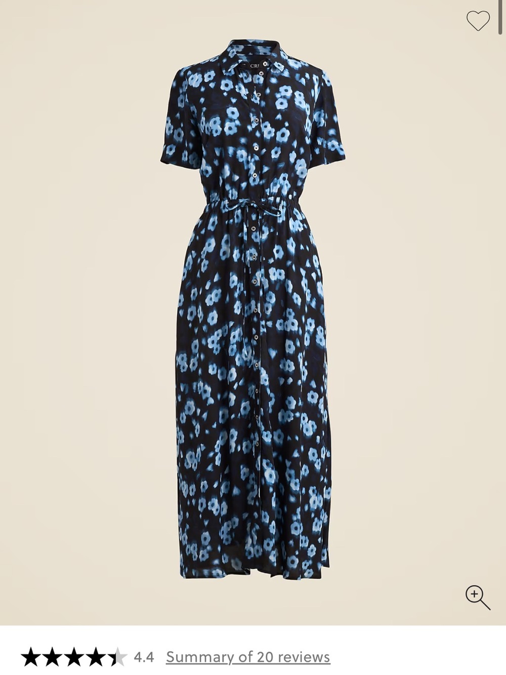 Jcrew Cerise shirt-dress in blurry floral crepe de chine
